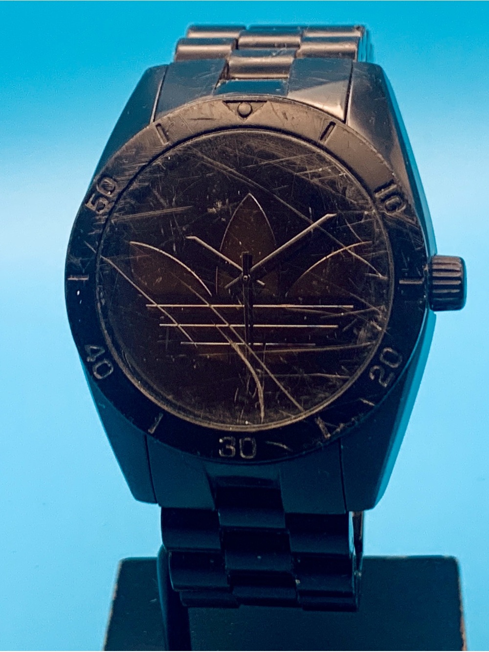 ADIDAS ADH2796 Men’s Quartz Bracelet Wristwatch Acrylic Case Works New Battery